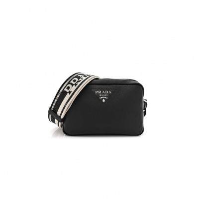 PRADA LEATHER CAMERA BAG SHOULDER BAG 1BH192 (19*12*6cm)